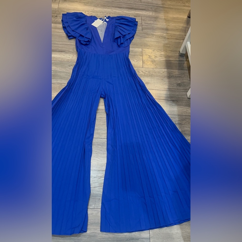 Elegant Blue Jumpsuit - Picture 3 of 5